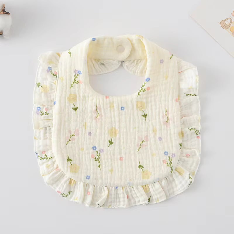 Blossom Ruffle Muslin Bib
