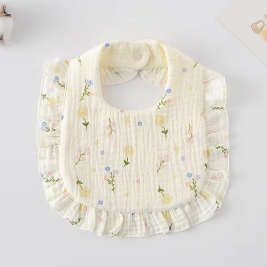 Blossom Ruffle Muslin Bib