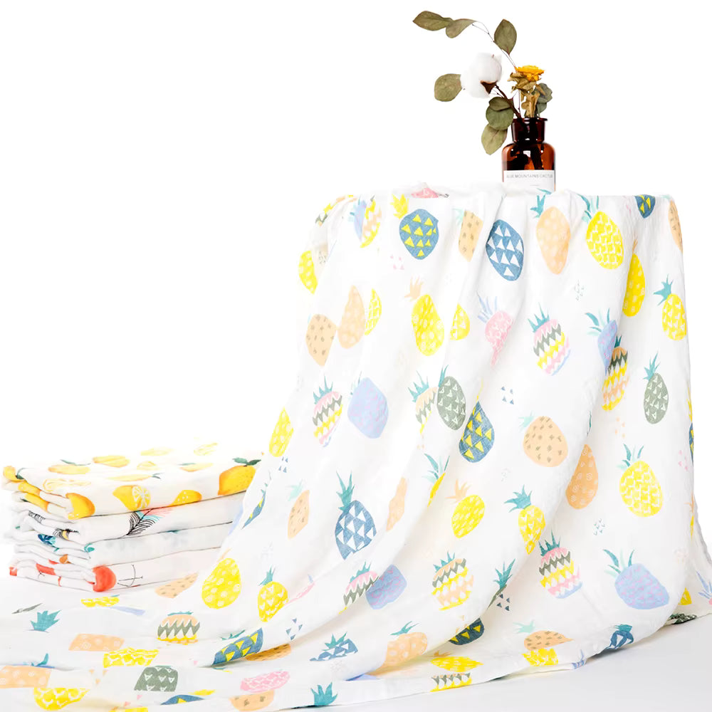 Tropical Pineapple Muslin Swaddle
