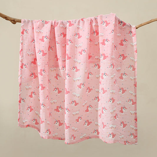 Pink Unicorn Dreams Muslin Swaddle