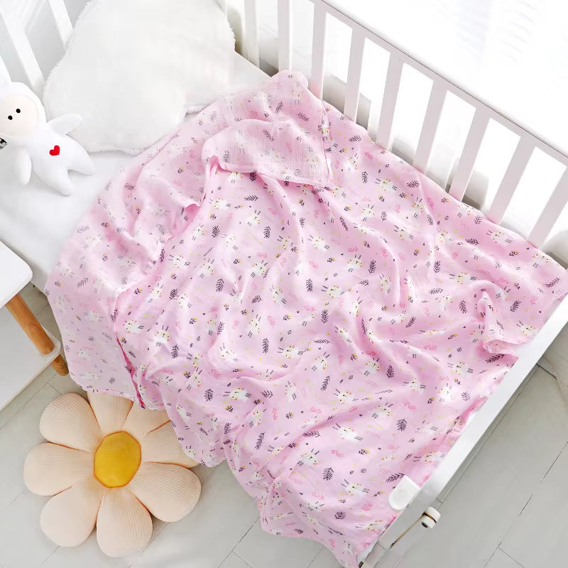 Blush Owlet Muslin Swaddle