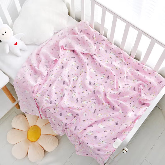 Blush Owlet Muslin Swaddle